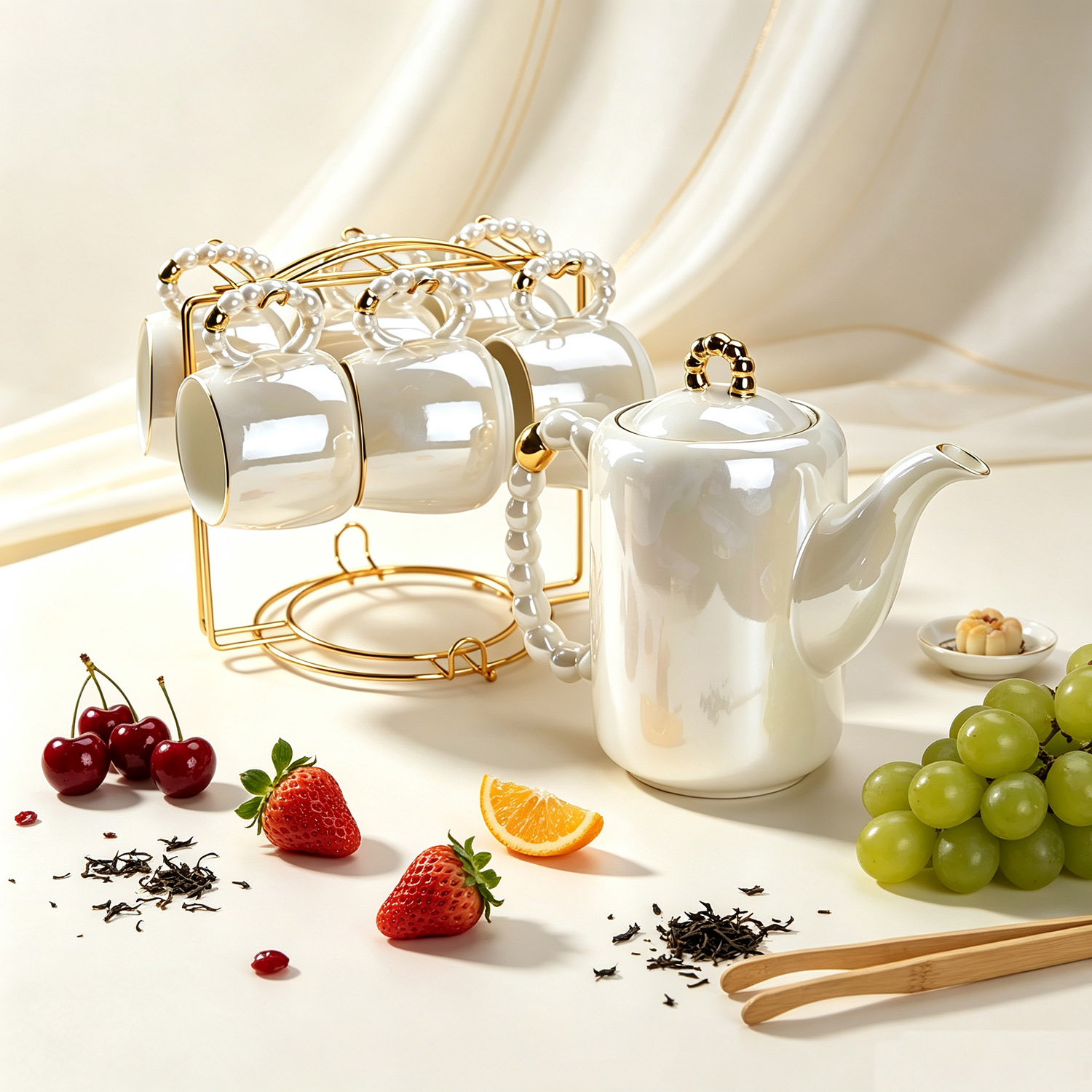 Home Cooking Recipes - 8-delige 770ml kleine theeset van wit