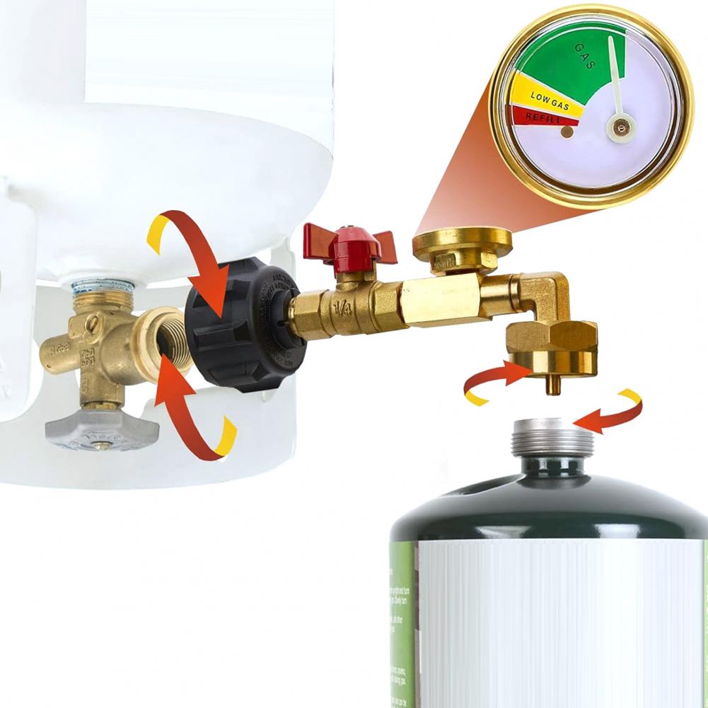 Home Cooking Gas - Gastankconnector Propaantankvulaccessoire Explosieveilige messing gastank navuladapter